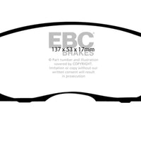 EBC 99-01 Infiniti G20 2.0 Yellowstuff Front Brake Pads - Brakes Rotors &