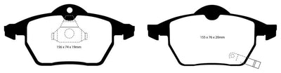 EBC 99-02 Saab 9-3 2.0 Turbo Yellowstuff Front Brake Pads - Brakes Rotors &