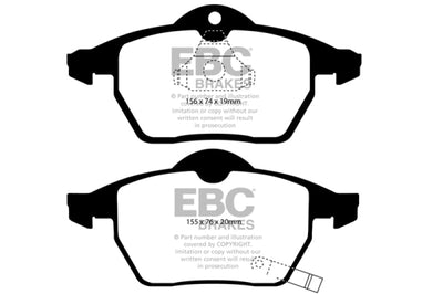 EBC 99-02 Saab 9-3 2.0 Turbo Yellowstuff Front Brake Pads - Brakes Rotors &