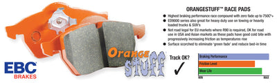EBC 99-03 Aston Martin DB7 5.9 Orangestuff Front Brake Pads - Brakes Rotors &