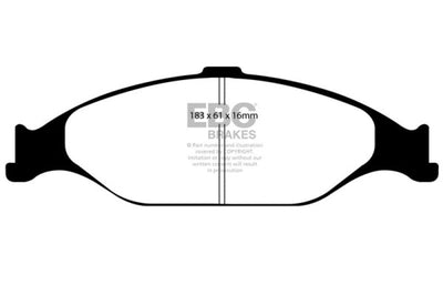 EBC 99-04 Ford Mustang 3.8 Yellowstuff Front Brake Pads - Brakes Rotors &