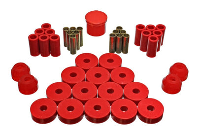 Energy Suspension 55-75 Jeep CJ5/CJ6 Red Hyper-Flex Master Bushing Set