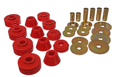 Energy Suspension 73-80 GM 1/2 Ton C-10/C1500 Pick Up 2WD Red Body (Cab) Mount Set