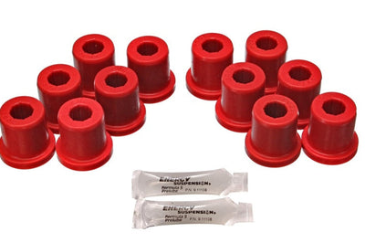 Energy Suspension 81-89 Toyota FJ40/FJ60 Landcruiser 2/4WD Red Front Leaf Spring Bushing (Set of 12)