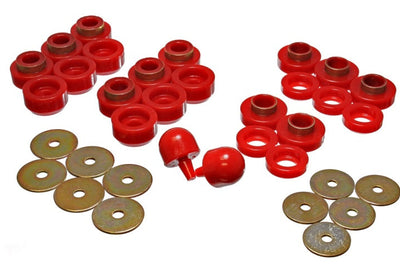Energy Suspension 97-06 Jeep Wrangler YJ & TJ Red Body(cab) Mount Set