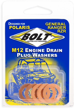 Bolt Engine Drain Plug Washer M12x20 Copper 5pk - Tires & Wheels