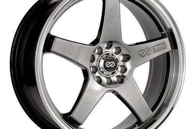 Enkei EV5 17x7 4x100/108 45mm Offset 72.6 Bolt Diameter Hyper Black w/ Machined Lip Wheel - Wheels