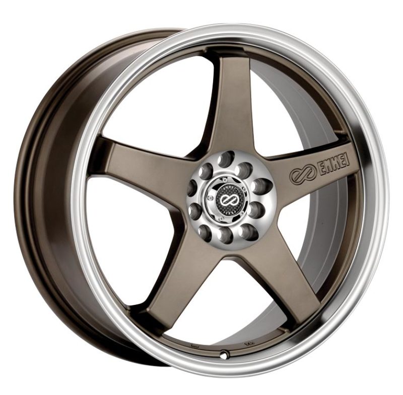 Enkei EV5 17x7 4x100/114.3 45mm Offset 72.6 Bore Diameter Matte Bronze w/ Machined Lip Wheel - Wheels