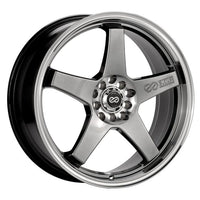 Enkei EV5 17x7 5x100/114.3 45mm Offset 72.6 Bolt Diameter Hyper Black w/ Machined Lip Wheel - Wheels