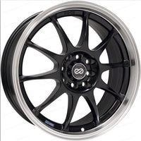 Enkei J10 17x7 5x100/114.3 38mm Offset Dia Matte Black w/ Machined Lip Wheel - Wheels