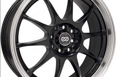 Enkei J10 17x7 5x100/114.3 38mm Offset Dia Matte Black w/ Machined Lip Wheel - Wheels