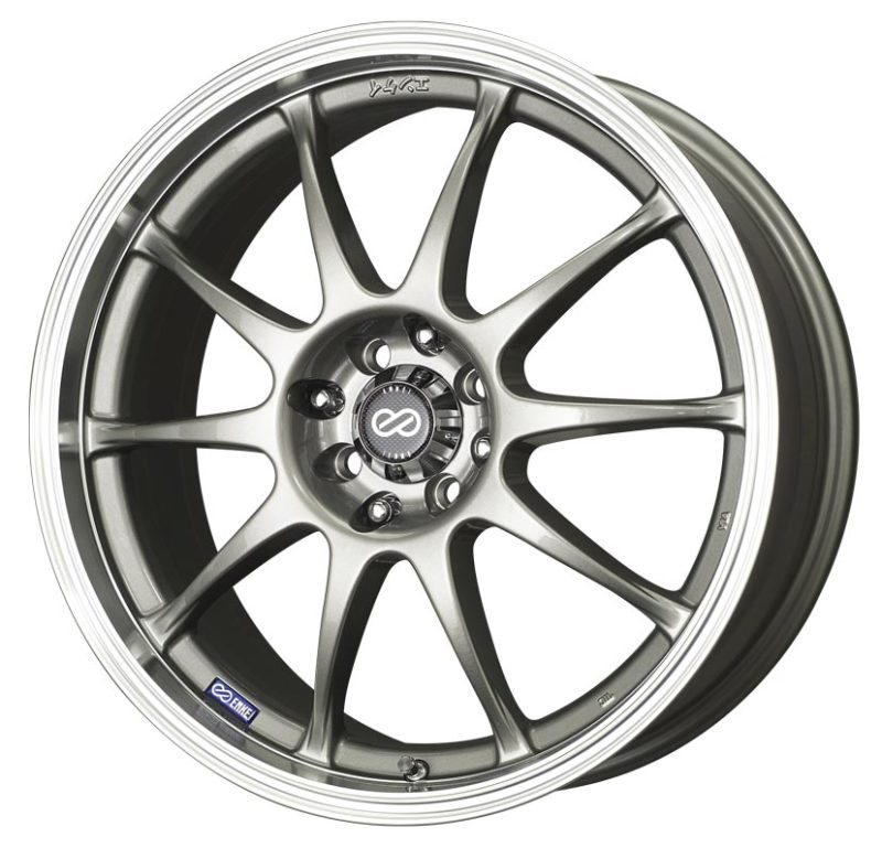 Enkei J10 18x7.5 5x100/114 38mm Offset 72.6mm Bore Dia Silver w/ Machined Lip Wheel - Wheels