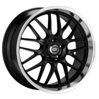 Enkei Lusso 18x8 40mm Offset 5x120 Bolt Pattern Black w/ Machine Lip Wheel - Wheels