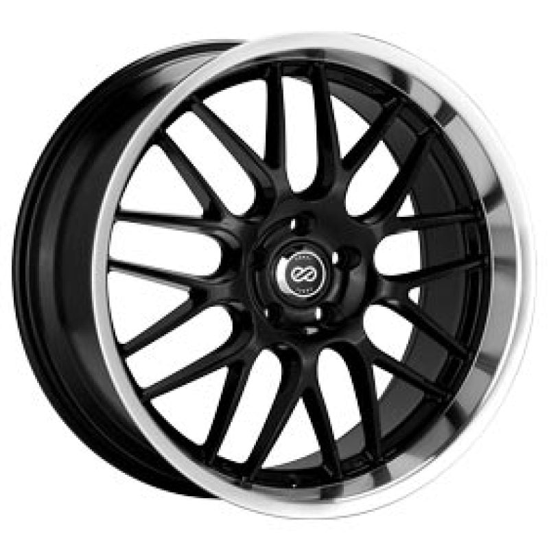 Enkei Lusso 18x9 40mm Offset 5x114.3 Bolt Pattern 72.6 Bore Black w/ Machined Lip Wheel - Wheels