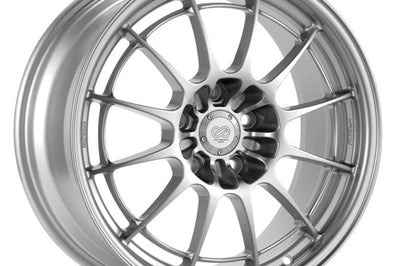Enkei NT03 + M 18x9.5 5x114.3 27mm Offset 72.6mm Bore F1 Silver Wheel - Wheels