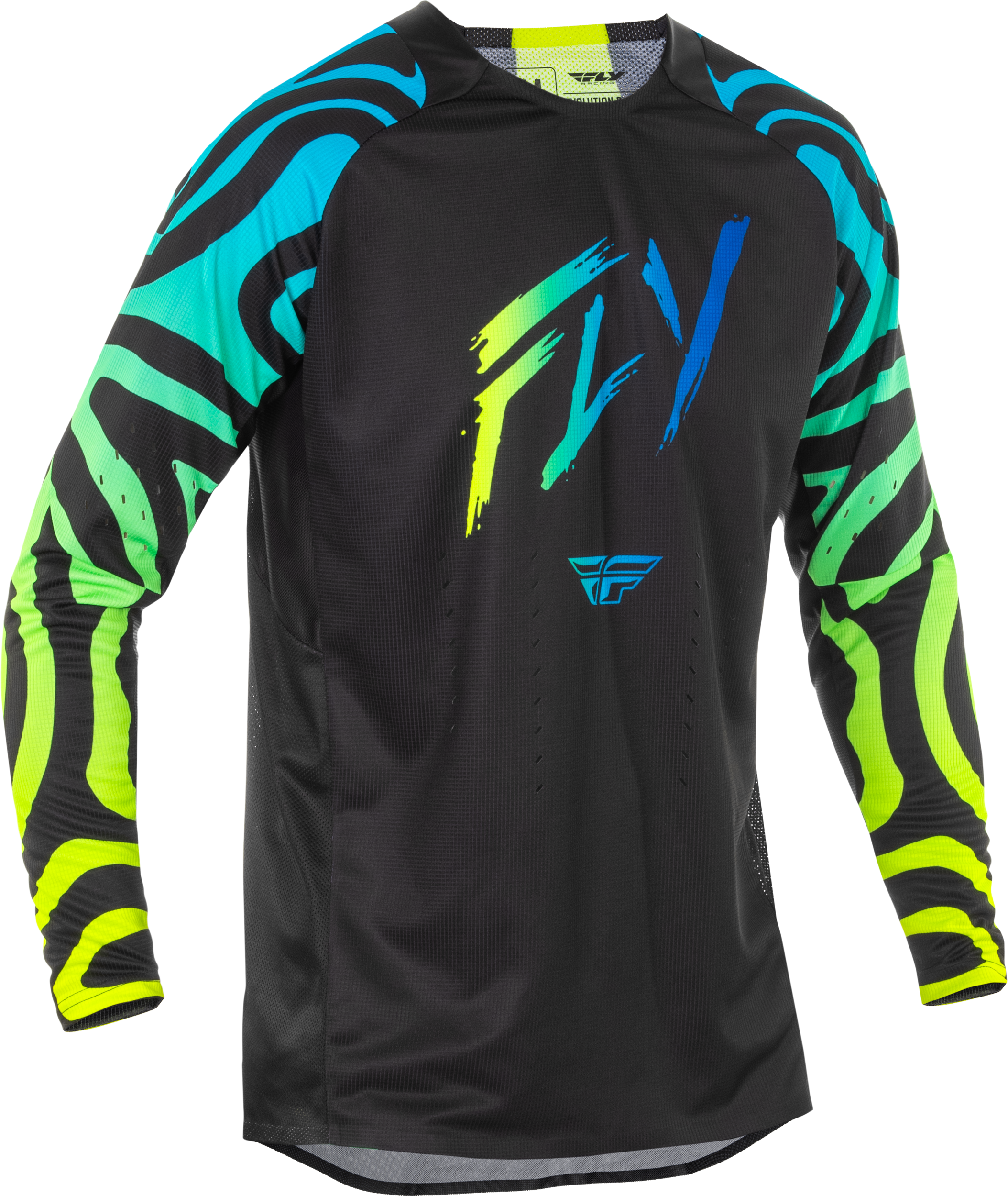 Fly Racing Evolution Dst Zen Jersey Black/blue/hi-vis Xl - Black/Blue/Hi-Vis Yellow / 2X-Large