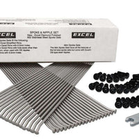 Excel Rear Spoke/Black Nipple Set (w/ Wrench) - 8 Gauge / 36 Qty - Black - Wheel and Tire Accessories