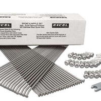 Excel Rear Spoke/Nipple Set (w/ Wrench) - 8 Gauge / 36 Qty - Silver - Wheel and Tire Accessories