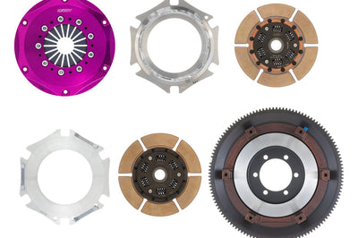 Exedy 1986-1989 Mazda RX-7 R2 Hyper Twin Cerametallic Clutch Sprung Center Disc Push Type Cove - Drivetrain