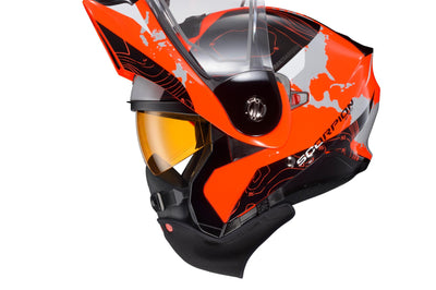 Scorpion Exo Exo-at960 Cold Weather Helmet Topographic Sand/grn Xl Electr