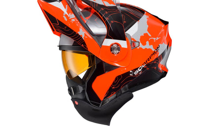 Scorpion Exo Exo-at960 Cold Weather Helmet Topographic Sand/grn Xl Electr