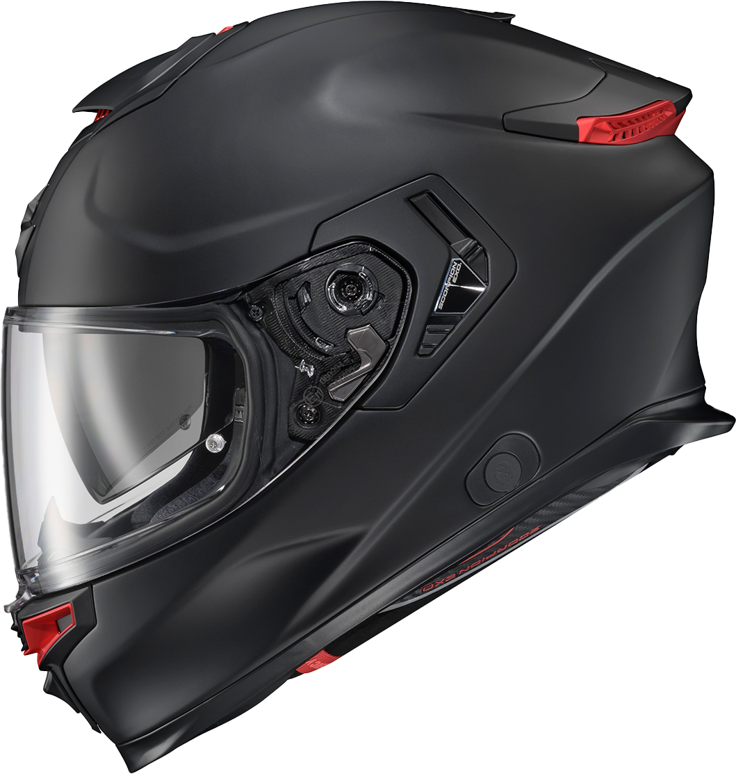 Scorpion Exo Exo-eclipse Full Face Helmet Lunar Red/white/black Xl - Matte Black / 2X-Large