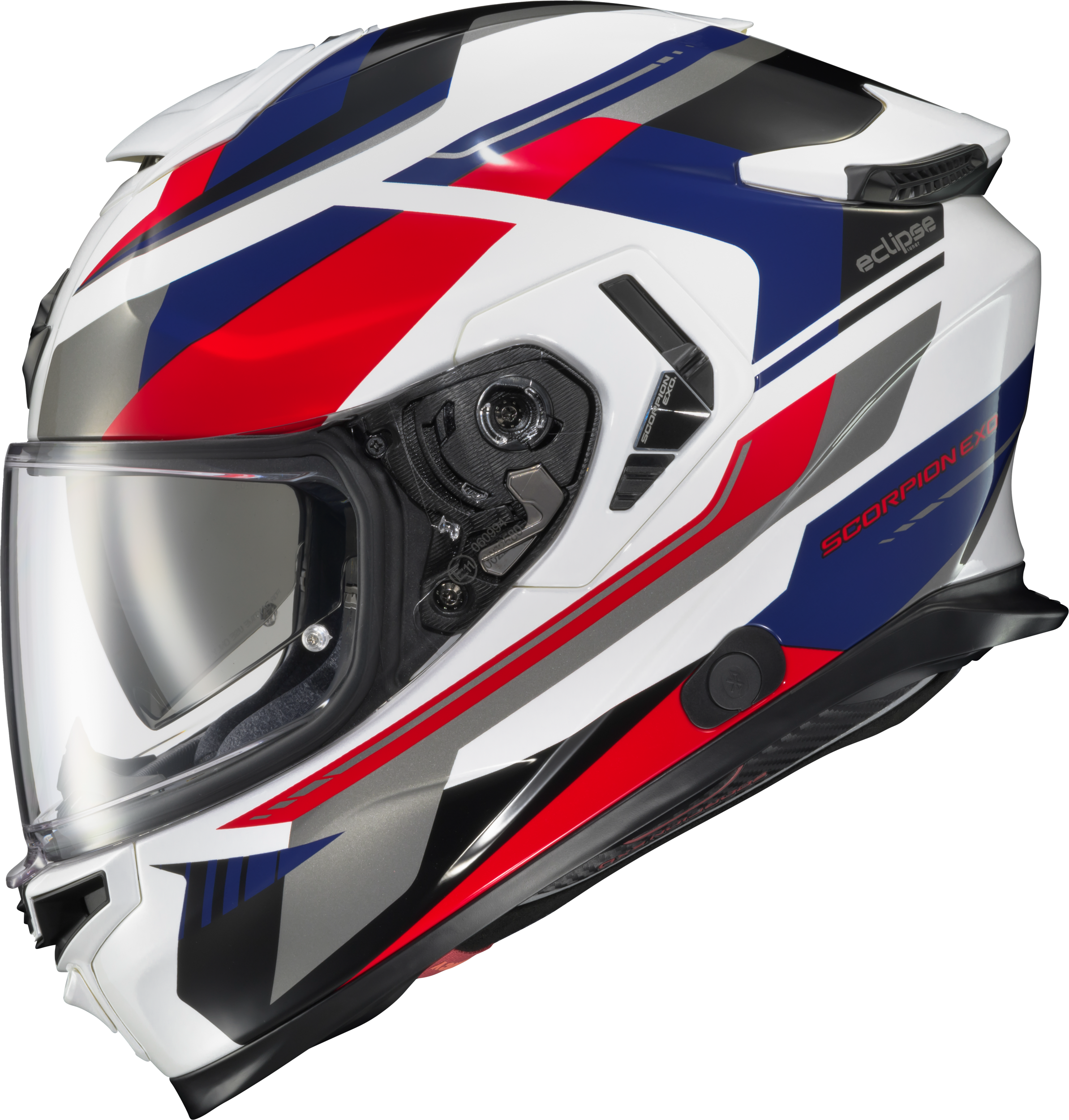 SCORPION EXO Exo Eclipse Full Face Helmet Lunar White/Red/Blue Lg