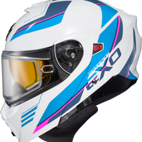 Scorpion Exo Exo-gt930 Cold Weather Helmet Modulus Wht/blu Xl (electric) - Matte Black / 2X-Large