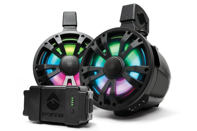 Ecoxgear Extrmtower 2-pk 8 Spkr 1 Amp + Btry Non-amp Blk - Watercraft Collection