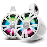 Ecoxgear Extrmtower 2-pk 8 Spkr 2 Amp Speakers + Batteries Wht - Watercraft Collection