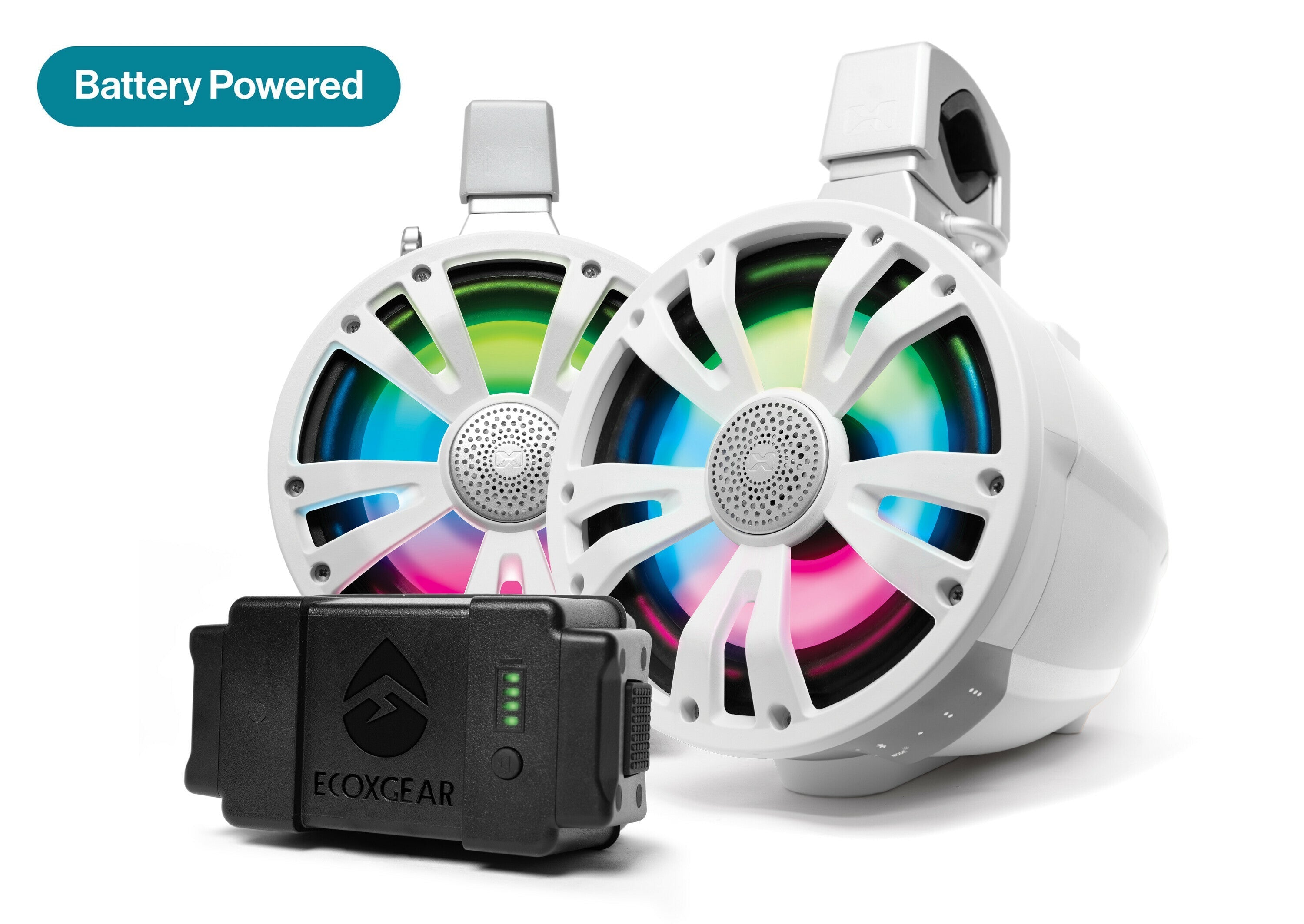 Ecoxgear Extrmtower 2-pk 8 Spkr 2 Non-amplified Speakers Wht - Watercraft Collection