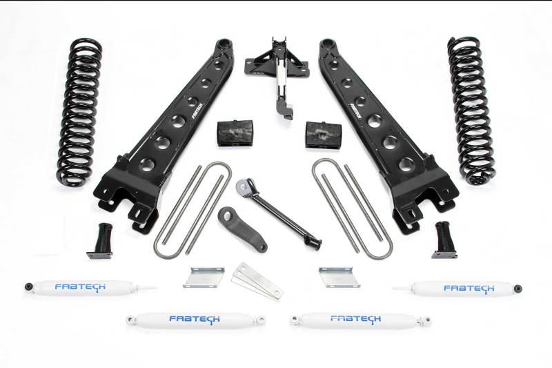 Fabtech 17-21 Ford F250/F350 4WD Gas 4in Rad Arm Sys w/Coils & Perf Shks - Suspension