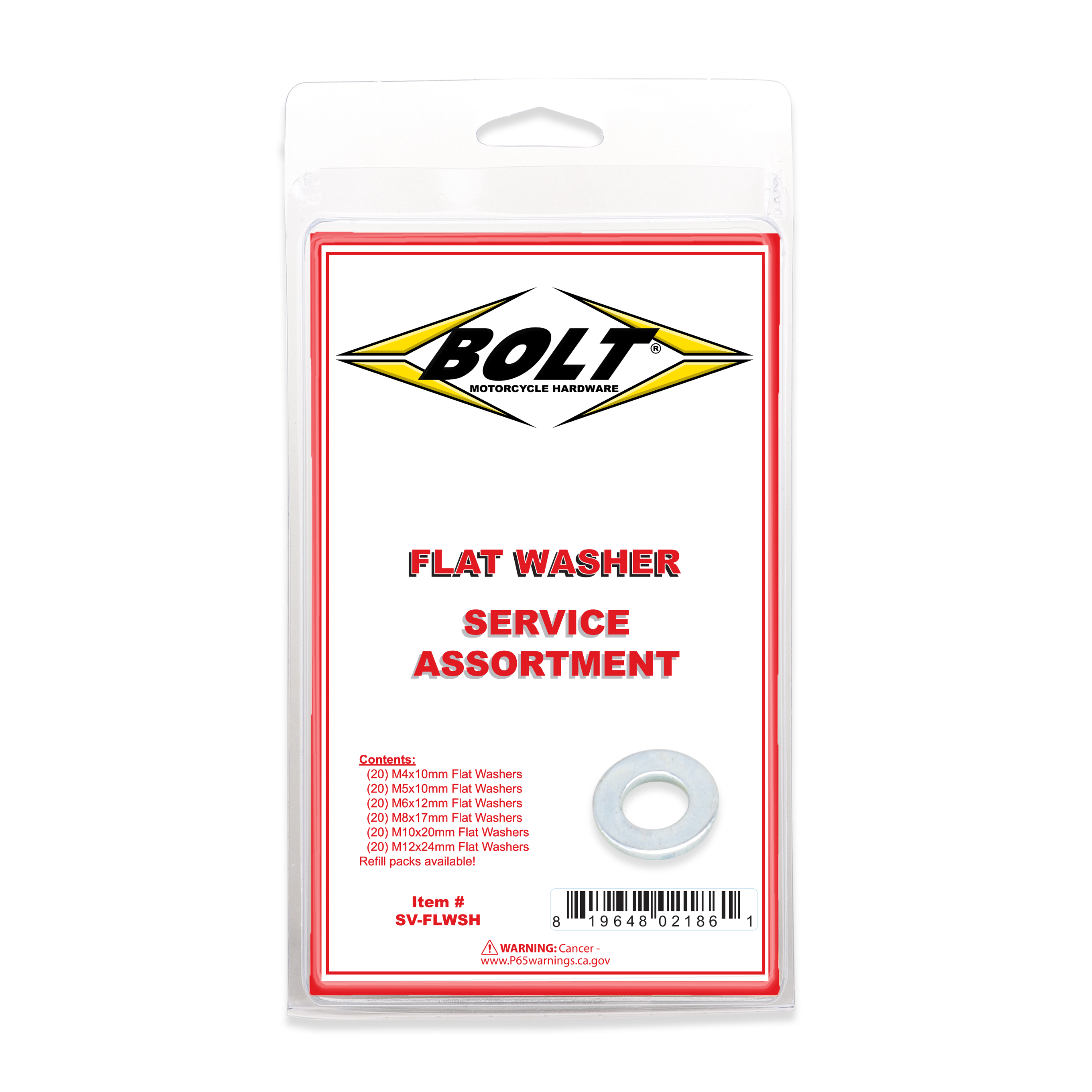 Bolt Flat Washer Assortment 120 Piece Kit - Tires & Wheels