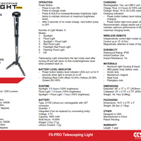 Stkr Fli-pro Telescoping Light 8’ With Removable Flashlight - Watercraft Collection