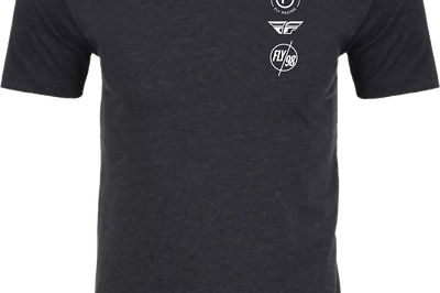 Fly Racing Atom Tee Cool Blue Heather Xl - Black / 2X-Large - Gear