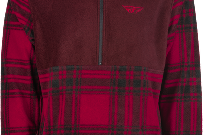 Fly Racing Half Zip Pullover Hoodie Red Plaid Xl - 2X-Large - Gear