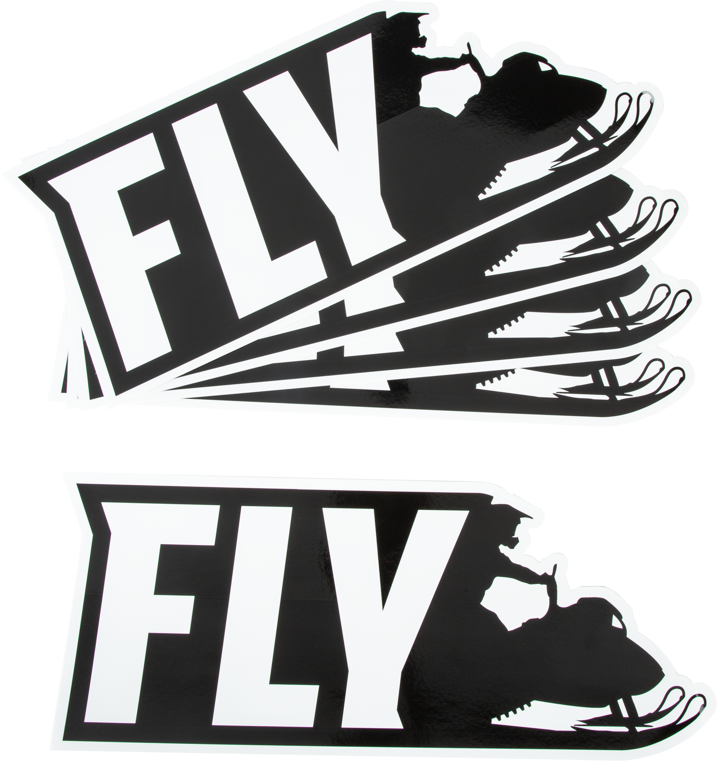 Fly Racing Snow 2021 Sticker - 5/pk 15’’ Rider - Snowmobile Collection