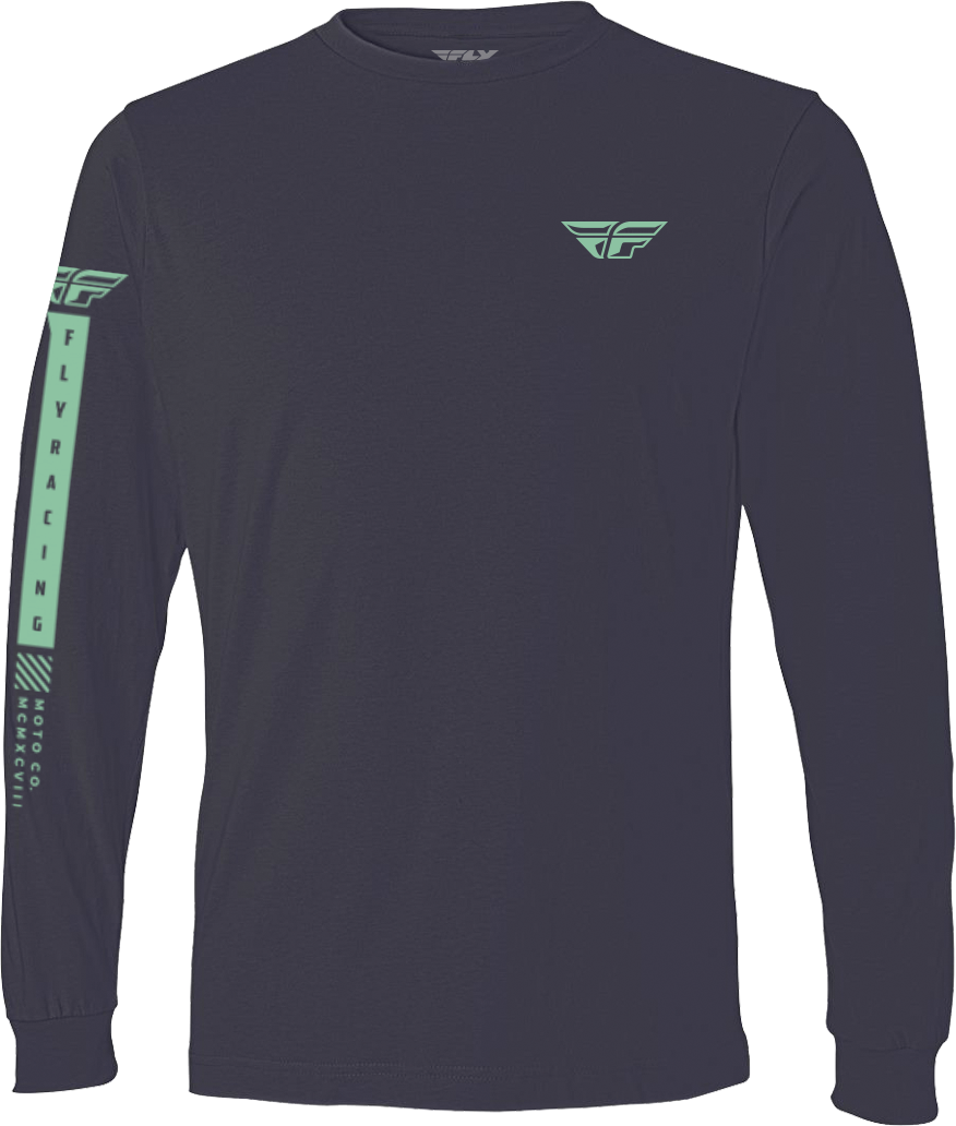 FLY RACING Fly Tribe Long Sleeve Tee Navy/Green Sm - Shirts