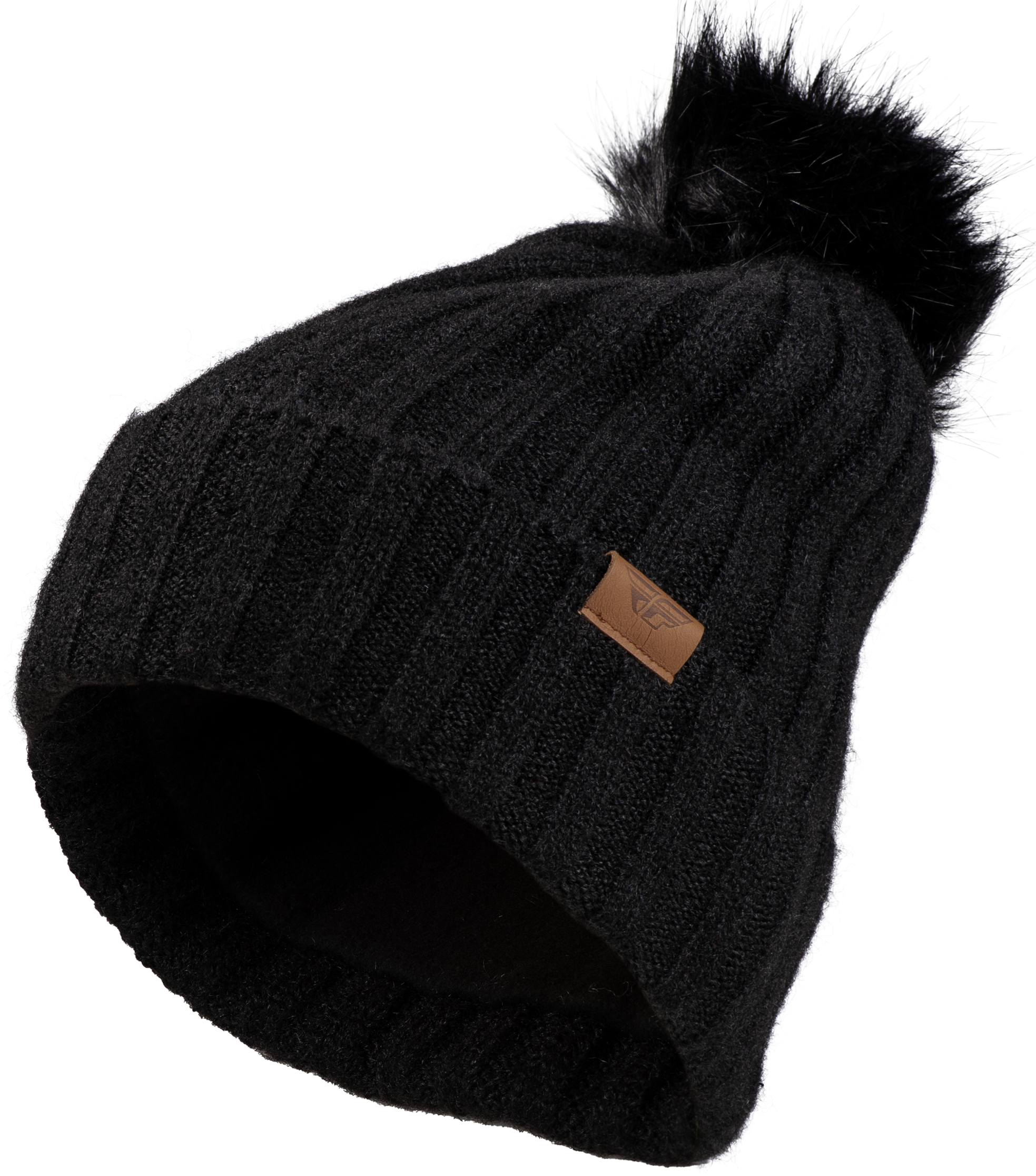 Fly Racing Women’s Snow Pom Beanie Beige - Black - Bicycle Collection