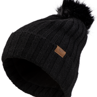 Fly Racing Women’s Snow Pom Beanie Beige - Black - Bicycle Collection