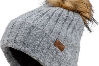 Fly Racing Women’s Snow Pom Beanie Beige - Heather Grey - Bicycle Collection