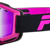 Fly Racing Focus Snow Goggle Black/pink W/ Pink Mirror/rose Lens - Black/White - Apparel Collection