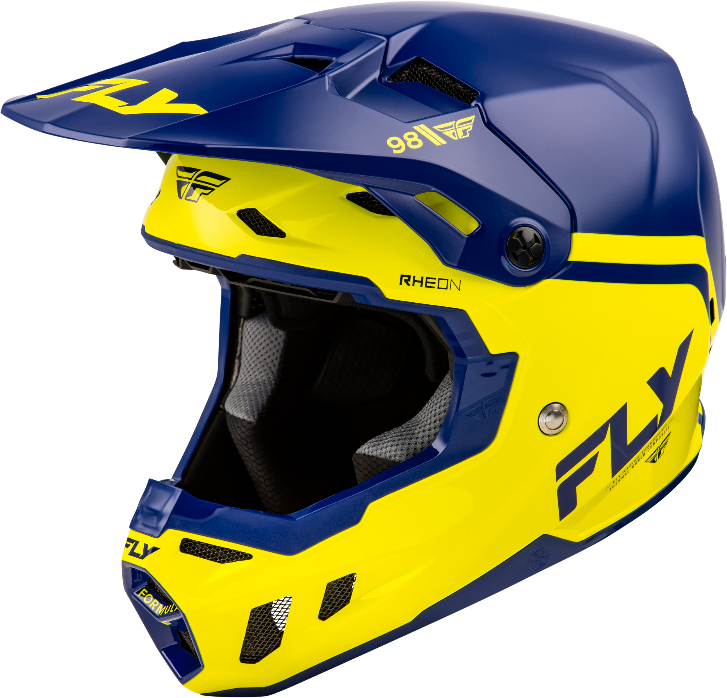 FLY RACING Formula Cc Objective Helmet Navy/Yellow 2x