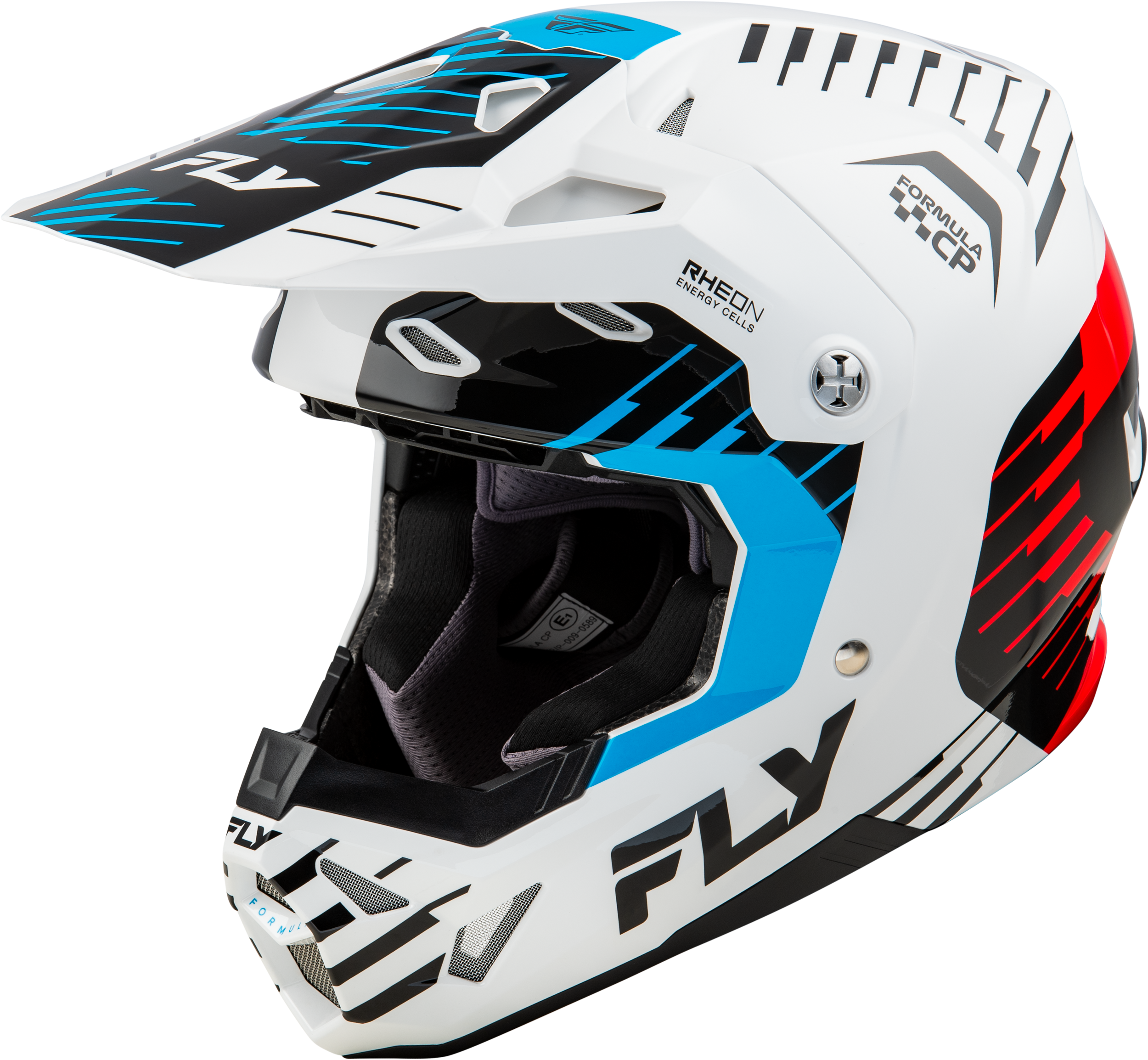 FLY RACING Formula Cp Slice Helmet White/Red/Cyan Md