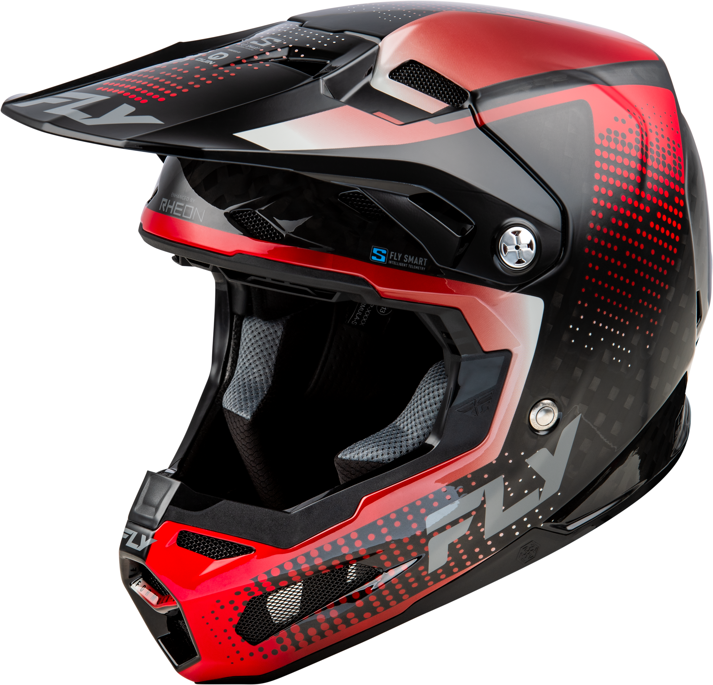FLY RACING Formula S Carbon Protocol Helmet Black Carbon/Red Lg