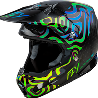 FLY RACING Formula S Carbon Zen Helmet Black Carbon/Blue/Yellow 2x