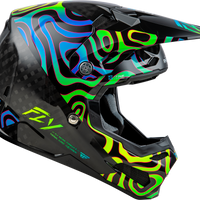 FLY RACING Formula S Carbon Zen Helmet Black Carbon/Blue/Yellow Lg