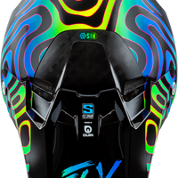 FLY RACING Formula S Carbon Zen Helmet Black Carbon/Blue/Yellow Lg