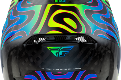 FLY RACING Formula S Carbon Zen Helmet Black Carbon/Blue/Yellow Md