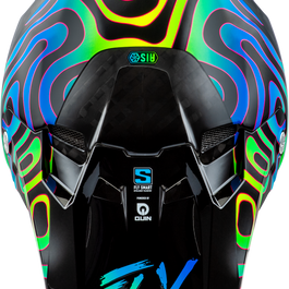 FLY RACING Formula S Carbon Zen Helmet Black Carbon/Blue/Yellow Md